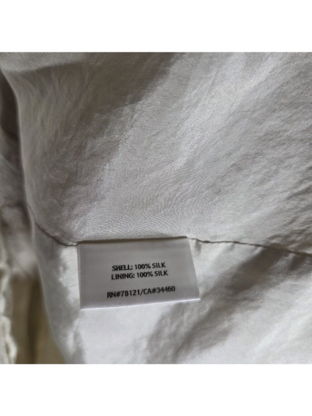 Eileen Fisher Embroidered Sequin Silk Blazer Cream High Neck Petite Size M - Picture 16 of 16